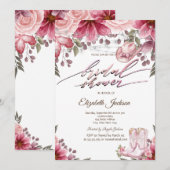 Invitation Floral Cowgirl Boots Hat Lights Bridal Shower  (Devant / Derrière)