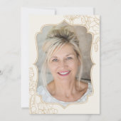 Invitation Floral Cream Gold Photo 70th Birthday Party (Dos)