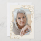 Invitation Floral Cream Gold Photo 80th Birthday Party (Dos)