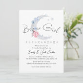 Invitation Floral Crescent Twinkle Little Star Gender Reveal (Debout devant)