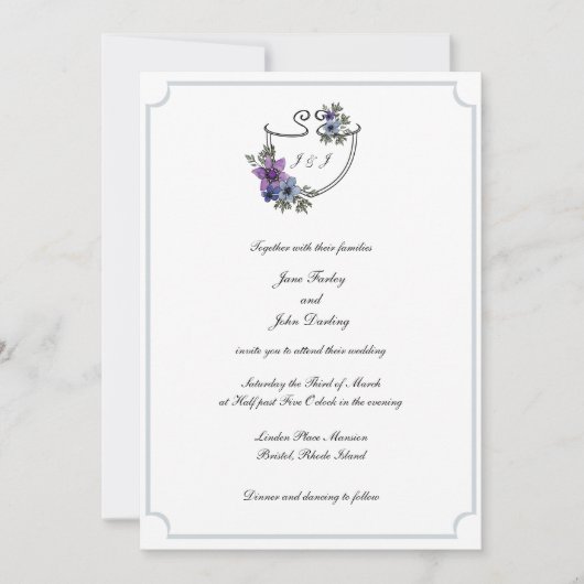 Invitation Floral Crest (Devant)