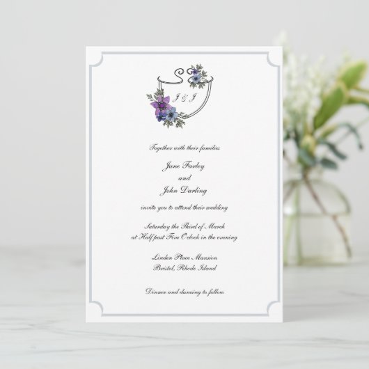 Invitation Floral Crest (Debout devant)