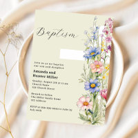 Floral croix fille garçon jumeaux rose bleu Baptêm