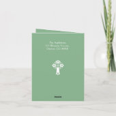 Invitation Floral Cross Christening Sage Green (Dos)