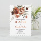 Invitation Floral Cumpleaños 30 Años (Debout devant)