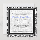 Invitation Floral Damask avec Blue Bow (Dos)