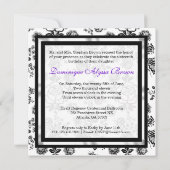 Invitation Floral Damask avec Purple Bow (Dos)