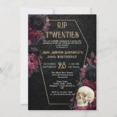 Invitation floral Damask RIP Années gothique 30e anniversaire (Devant)