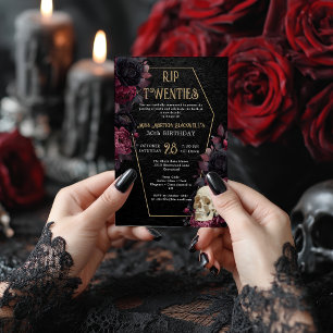 Invitation floral Damask RIP Années gothique 30e anniversaire
