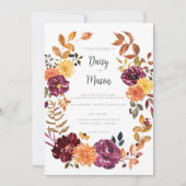 Invitation Floral d'automne avec éclosion d'aquarelle BoId av (Devant)