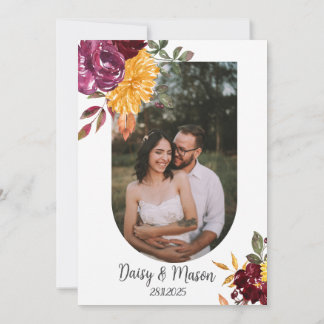 Invitation Floral d'automne avec mariage d'aquarelle BoId