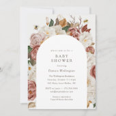 Invitation Floral d'automne rustique | Baby shower Boho Water (Devant)