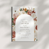Invitation Floral d'automne rustique | Baby shower Boho Water
