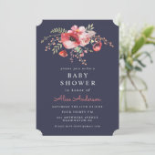 Invitation floral de baby shower de pavots (Debout devant)