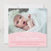 Invitation floral de Baptême fille (Devant)