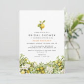 Invitation Floral de citron clair | Fête des mariées Décontra (Debout devant)