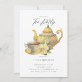 Invitation Floral de citron | Teacup Tea Party (Devant)