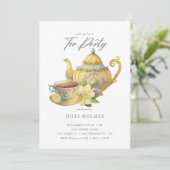 Invitation Floral de citron | Teacup Tea Party (Debout devant)