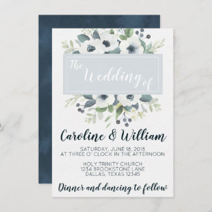 Invitation floral de faire-part de mariage