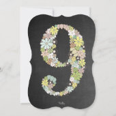 Invitation floral de fête d'anniversaire de filles (Dos)