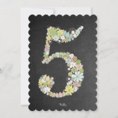 Invitation floral de fête d'anniversaire de filles (Dos)