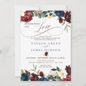 Invitation Floral de la marine de Bourgogne | Réception De Ma (Devant)