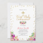 invitation floral de la Première Sainte Communion (Devant)