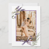 Invitation Floral de lavande moderne | Mariage photo Monogram (Dos)
