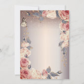 Invitation Floral de luxe, Papillon, Lumières 30e anniversair (Dos)