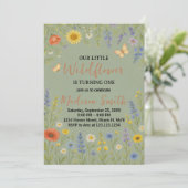 Invitation Floral de luxe premier anniversaire (Debout devant)