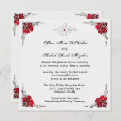 Invitation floral de mariage d'accent argenté (Devant / Derrière)