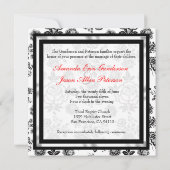 Invitation floral de Mariage damassé avec Bow (Dos)