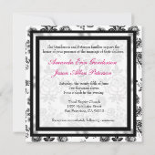 Invitation floral de Mariage damassé avec Bow (Dos)