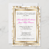 Invitation floral de mariage damassé avec l'arc (Dos)