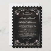 Invitation floral de mariage de rose d'amour de (Dos)