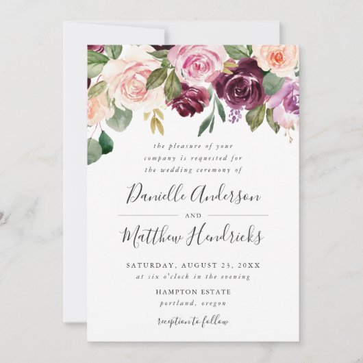Invitation Floral de Moody| Mariage (Devant)