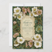 Invitation Floral de Noël Vintage (Devant)