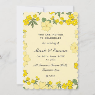 Invitation Floral de printemps jaune vif