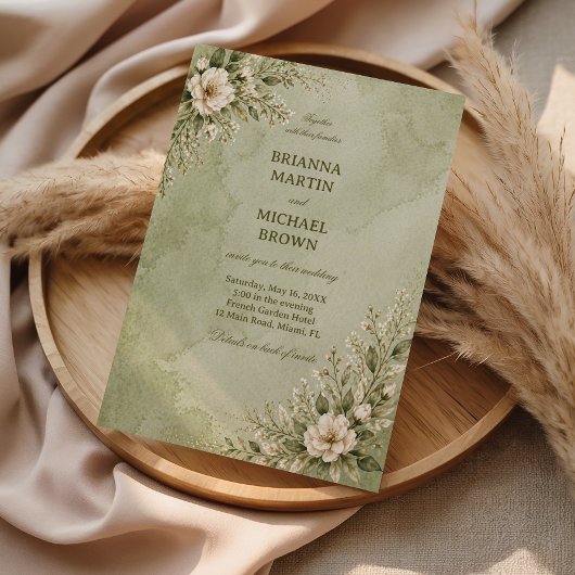 Invitation Floral de Sauge Doux