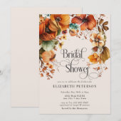 Invitation Floral de terre cuite moderne | Fête des mariées d (Devant / Derrière)