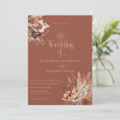 Invitation Floral de terre cuite moderne | Mariage des fleurs (Debout devant)