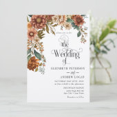 Invitation Floral de terre cuite moderne | Mariage des fleurs (Debout devant)