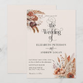 Invitation Floral de terre cuite moderne | Mariage des fleurs (Devant / Derrière)