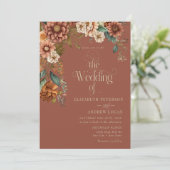 Invitation Floral de terre cuite moderne | Mariage des fleurs (Debout devant)