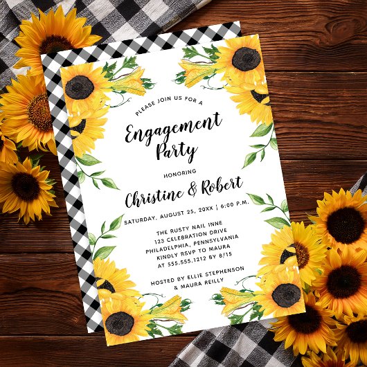 Invitation Floral de tournesol de Boho | Green Engagement Par