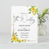 Invitation Floral de tournesol moderne et élégant (Debout devant)