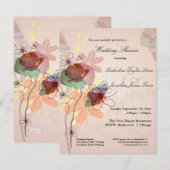 Invitation floral de wedding shower d'aquarelle (Devant / Derrière)