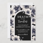 Invitation Floral Death To My Youth 30th Birthday (Devant)