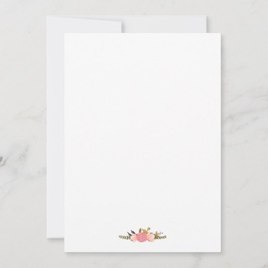 Invitation Floral Deer Antler Boho Chic Mariage Célébration (Dos)