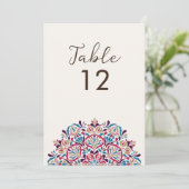 Invitation Floral Delight Mandala Wedding Table Number (Debout devant)